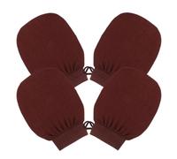 4 Pièces Moufles de Gommage, Réutilisables, en Rayonne Café | Spa et Bain, Nettoie la Peau, Masse Bras et Corps, Lot Pratique