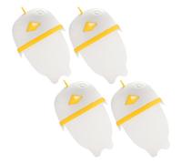 4 Pièces Moule à Œufs en Silicone Forme Poule Jaune | Couvercles Ventilés, Anneau Antidérapant, Design Empilable, PP et Silicone, pour Bento et Repas Matinaux