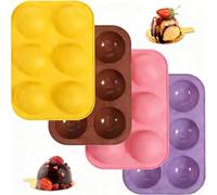 4 Pièces Moule Forme Demi-Sphères, Moules en Silicone à 6 Cavités, Dome Moule, Postuler à pour Faire du Chocolat, des Gâteaux, de la Gelée, de la Mousse de Dôme(Quatre Couleurs)