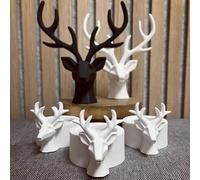 4 pièces Moules en silicone de grandes/petites cornes de cerf, moule en silicone de petit support de bougie cylindrique, moules de figurines de décoration intérieure en cire/plâtre/résine pour bougies