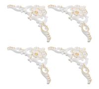 4 Pièces Moulure D’angle Décorative Européenne en Plastique Dur | Style Baroque Rococo Parisien, Blanc, 33x14x2cm, Pose Facile, pour Murs et Plafond