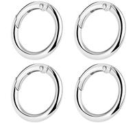 4 Pièces Mousqueton Rond,Mousqueton Sacb,Clips Mousquetons Ronds,Mousqueton Rond Sac A Main,Alliage De Zinc Ronde Mousqueton,Pour Les Portefeuilles, Porte Clés, Bricolage Accessoires,25mm,Argent