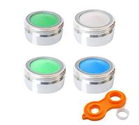 4 Pièces Mousseur Robinet M20/M22/M24/M28 avec 1 clé à Mousseur chromée Aerateur Robinet Economie Eau Avec Filtre en Acier Inoxydable et ABS pour Robinet Lavabo de Salle de Bain et Cuisine