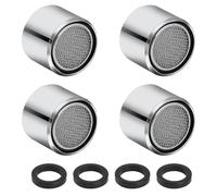 4 Pièces Mousseur Robinet M22,Aérateur de robinet en Acier Inoxydable,Aerateur Robinet Economie Eau Avec Filtre Comprendre 4 Joints pour Robinet Lavabo de Salle de Bain et Cuisine