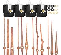 4 Pièces Mouvement d'Horloge à Quartz avec 4 Types d'Aiguilles d'Horloge en Bois de Noyer Accessoires d'Horloge pour Remplacement de Réparation d'Horloge (Convient pour Horloge de 14 Pouces)