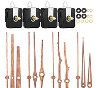 4 Pièces Mouvements d'Horloge à Quartz avec 4 Types Aiguilles d'Horloge en Bois de Noyer Accessoires d'Horloge pour Remplacement de Réparation d'Horloge (Convient pour 12 Pouces Horloge)