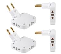 4 Pièces Multiprise Plate 3 en 1 Multi Prise Plate Murale avec Articulation Pivotante à 180° Prise Derriere Meuble 10A 250V Prises Multiples éLectriques pour Le Bureau La Maison Les Voyages