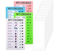 4 Pièces My Chores Liste, Tableau de Planification des Tâches Tableau de Planification avec 12 Pièces Cartes de Remplacement pour Les Enfants la Maison la Planification de Routine