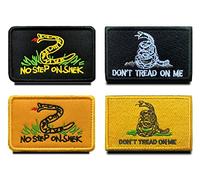 4 Pièces Ne Me Piétinez Pas "Don't Tread on Me" & Ne Pas Piétiner Snk "No Step On Snek" Patch Tactique Militaire Snk Emblème pour Chapeau, Sac, Gilet, Veste, Chien Décoré