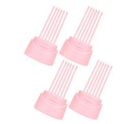 4 Pièces Nettoyeur de Brosse à Cheveux Compact en ABS Rose | Outil Léger, Réduit la Fatigue Main, Aide à Garder les Accessoires Propres, Usage Salon et Domicile