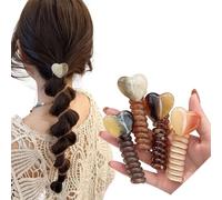 4 Pieces No Damage Soft Elastic Spiral Hair Ties for Thin Hair, Spiral Hair Ties for Women & Girls, Soft Elastic Spiral Hairs Ties (#8)