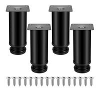 4 Pièces Noir Pieds de Meubles Réglables, Pied de Table Reglable Hauteur Métal, Pieds Meuble Cuisine, Pieds de Meubles Armoires éTagèRes Table Acier Inoxydable, avec Vis - 50 * 120 mm