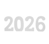 4 Pièces Nombre Bois Blanc 2026, Décoration Numérique Rustique | Bois Lisse à Bords Nets, Finition Blanche Propre, pour Bricolage Créatif, Murs et Fêtes
