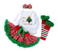 4 pièces nouveau-né bébé filles tenue de noël bandeau lettre barboteuse Tutu robe jambière ensemble pour bébé fille 0~24 mois