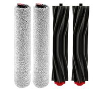 (4 Pièces) Omni S1 Pro Brosses Rotatives de Rechange Compatibles avec l'Aspirateur Robot Omni S1 Pro, Kit d'Accessoires pour Brosses Principales, 2 Brosses Rotatives en Caoutchouc, 2 Serpillières
