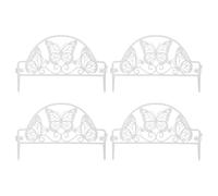 4 Pièces Ornement de Clôture Paysagère en Plastique Blanc | Style Simple et Élégant, Usage Cour et Extérieur, Décoration Classique, Petite Bordure Pratique