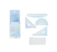 4 pièces outil de géométrie scolaire avec règle droite ensemble rapporteur mathématique carré règles de dessin en plastique outil de dawing de géométrie règle transparente