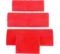 4 Pièces Outil de Grain de Bois de Caoutchouc, Outils Motif Bois, Relook Bois Outil à Grain de Bois Peinture Effet Bois pour Mur, Meuble, Porte, Cadre de Fenêtre, Rouge