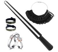 4 Pièces Outil de Mesure pour Bague, Baguier Mesure Doigt Français Ensemble de Mesure de Doigt Professionnel pour Bague Guide des Tailles Baguier de Doigt pour Tailles EU US UK