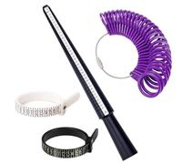 4 Pièces Outil de Mesure pour Bague, Mesure de Taille de Doigt, Ensemble de Mesure de Doigt Professionnel, Mesure Doigt pour Bague Guide des Tailles Baguier de Doigt pour Tailles EU US UK