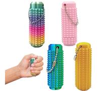4 Pièces Outil de Stim Portable Aux Couleurs Vives,Balles de Hérisson en Métal Sensoriels Porte-Clés Portable Pendentif De Clé De Ventilation Porte-clés De Massage Mini-Rouleau pour Soulager le Stress