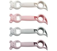 4 Pièces Ouvre-bouteille Quatre-en-acier Inoxydable, Ours | Format Poche Portable, Ouvre-bocal Multifonctionnel, pour Bouteilles de Bière et Bocaux, Couleurs Assorties