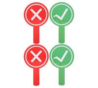 4 Pièces Pagaies de Vote Double Face Poignée Rouge, Plastique