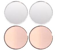 4 Pièces Palette à Surface Miroir Ronde en Verre pour Nail Art | Mélange Lisse, Séparation des Teintes, Usage Maison ou Station Maquillage, pour Rouges à Lèvres et Cosmétiques