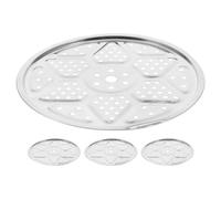 4 Pièces Panier Vapeur Rond Réutilisable en Acier Inoxydable | Plateau à Trous Multiples, Rangement Compact, pour Casseroles, Poêles, Cuiseur à Riz Électrique
