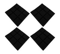 4 Pièces Panneau Acoustique Mural Adhésif en Mousse Noire | Pose Facile à Décoller et Coller, de L’écho, Texture Dense, pour Créateurs et Home Cinéma