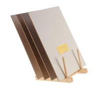 4 Pièces Panneau D'affichage en Bois, Grand Support | Rangées Inclinées à 15 Degrés, Base en Silicone Antidérapante, Surface Lisse Polie, pour Salon Professionnel