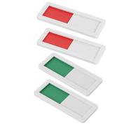 4 Pièces Panneau de Porte Statut Coulissant en Acrylique Blanc | Surface Lisse, Pose sans Outil, pour Portes Vitrées ou Bois, Usage Clinique et Gestion des Accès