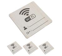 4 Pièces Panneau Mot de Passe WiFi en Bois Rustique | Lignes D'écriture, Réutilisable et Résistant, Accès Réseau Facile pour Invités, Style Manuscrit