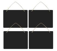 4 Pièces Panneau Noir Décoratif Double Face en MDF | Surface Réutilisable pour Messages ou Avis, Décoration Végétale, Porte de Boutique, Menu de Café