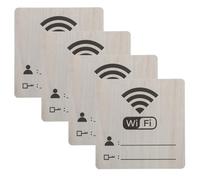 4 Pièces Panneau Wi-fi en Bois pour Mot de Passe, Chambre et Café | Lignes D’écriture, Réutilisable, Style Rustique Manuscrit, Accès Invité Facile, Aspect Bois