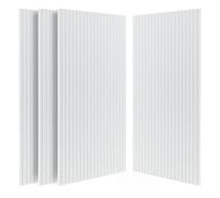 4 pièces panneaux acoustiques panneaux muraux acoustiques grands panneaux insonorisés panneau sonore cannelé 3D avec traitement acoustique de finition for studio d'enregistrement(White)