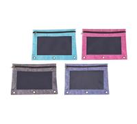 4 Pièces Paquet à Feuilles Mobiles B5 à 3 Trous, Pochette Oxford | Fermeture Éclair Pratique, Rangement Polyvalent, pour Billets et Cartes, Accessoire Bureau Compact