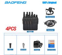 4 pièces/paquet Walperforated Talkie Baofeng BF-888s radios bidirectionnelles longue distance UFH 400-470 Z successif Transcsec USB pour la chasse - Type 4PCS Headphone mic-EURO