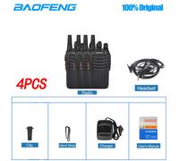4 pièces/paquet Walperforated Talkie Baofeng BF-888s radios bidirectionnelles longue distance UFH 400-470 Z successif Transcsec USB pour la chasse - Type 4PCS Headphone-EURO