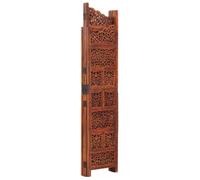 4 pièces Paravent sculpté à la main Marron 160 × 165 cm Bois de manguier | Motif sculpté à la main, construction solide, pliable, montage facile, brise-vue pour chambre à coucher et vestiaire