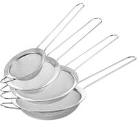 4 Pièces Passoire Inox Avec Poignée, Passoire à Maille Fine 7 8 10 12CM | Polyvalent Passoire Cuisine pour Pâtisserie Nouille Égoutter Poudre Pâtisserie Quinoa