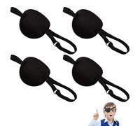 4 Pièces Patch D'oeil Ajustable, Yeux de Pirate Patch Cosplay Patchs Masque pour les Yeux pour Adultes et Enfants One Eye Cover Patchs Monoculaires 3D Réglables Un Gauche Et Droite