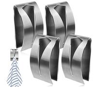 4 Pièces Patère Autocollant Salle de Bain, Patère Torchons Cuisine Porte Serviette Adhésif, Porte Torchons Autocollante Attache, Attache Torchon Mural en Acier, pour serviettes de bain, aucun perçage