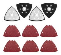 4 Pièces Patin Ponceuse Triangulaire, 88mm Plateau de Ponçage, Accessoire Outil Multifonction avec 24 Feuilles Abrasives (40/60/80/120/180/240) pour Bois, Métal, Plastique Dur, Ponçage, Dérouillage