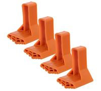 4 Pièces Patins Antidérapants en Caoutchouc, Modèle Pliable | Embouts Échelle Caoutchouc Orange, Forme Éventail, pour Échelle et Accès Grenier, Usage Chantier