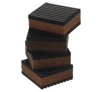 4 Pièces Patins D’Isolation pour Enceintes, Liège Caoutchouc Noir | Support Stable, Protection du Sol, Prévention des Dommages, Usage Chambre et Appartement, Mobilier et Haut-parleurs