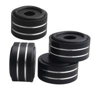 4 Pièces Patins D'enceinte Antidérapants en Alliage D'aluminium | Anneaux en Caoutchouc Noirs, Protection Stable pour Haut-parleurs et Autres Appareils, Design Simple et Délicat