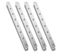 4 Pièces Pattes D'assemblage Métal Equerre Plate Fixation Inox Connecteur Métallique Plat Équerres Plaquées en Acier Inoxydable pour Armoires, Tables et Chaises, Poutres de Cadre de Porte etc.