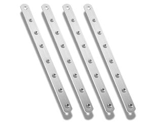 4 Pièces Pattes D'assemblage Métal Equerre Plate Fixation Inox Connecteur Métallique Plat Équerres Plaquées en Acier Inoxydable pour Armoires, Tables et Chaises, Poutres de Cadre de Porte etc.