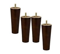 4 Pièces Pattes de Meubles Pieds de Table en Bois Massif Meubles de Remplacement Cône Droit Coniques Pieds pour Canapé Lit Armoire Chaise Meubles Jambes,M6 Vis,Noyer(15cm)